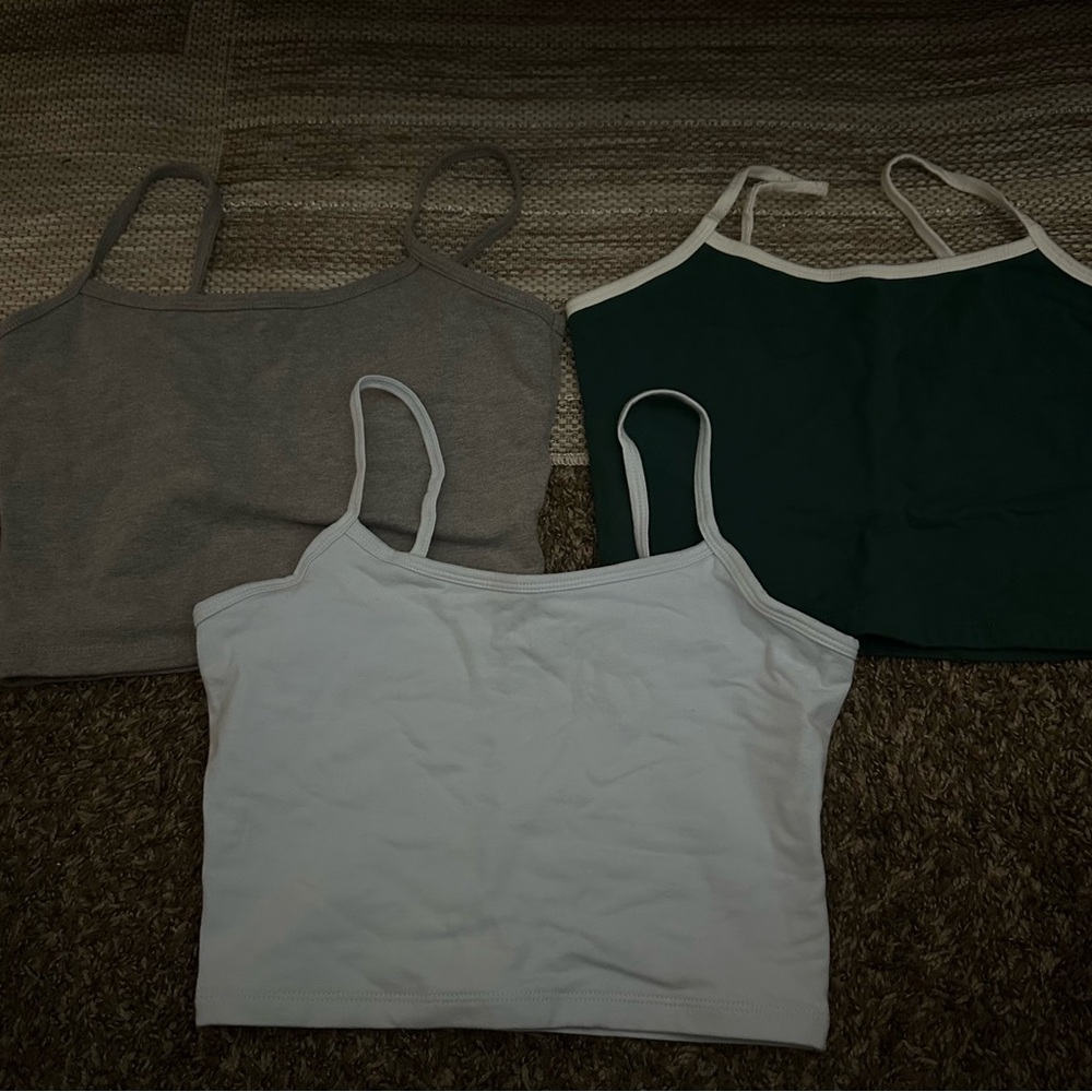 Wild Fable Women's Camisole Trio - Gray, Green, and White